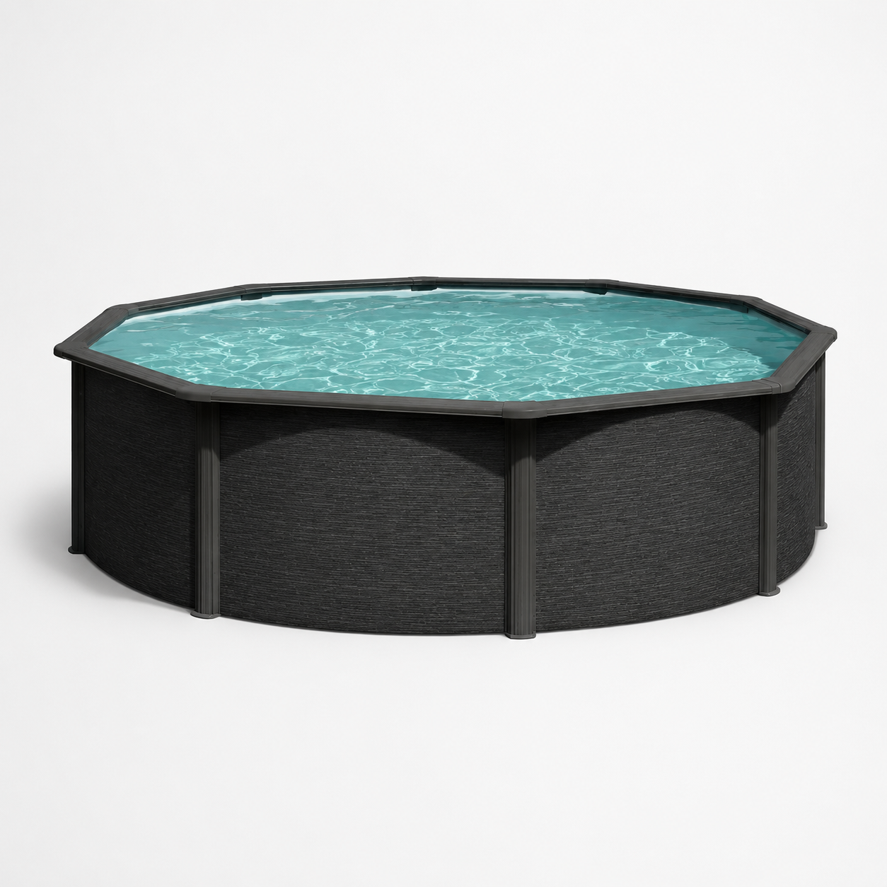 Aufstellpool Gre Rund Anthrazit 132 cm Höhe