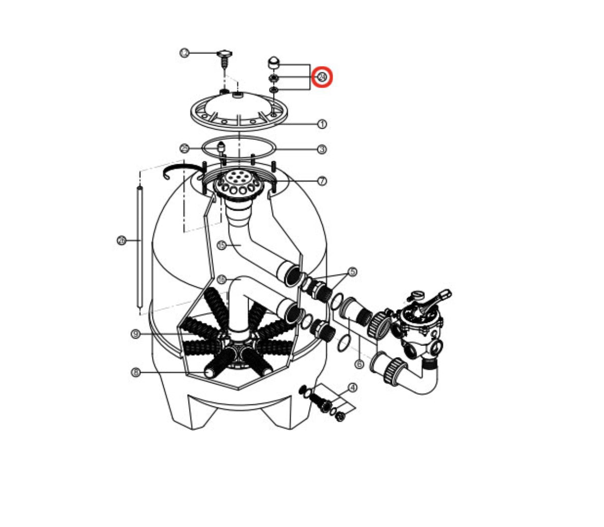 Kripsol - Kit tuercas tapa filtro Balear BR