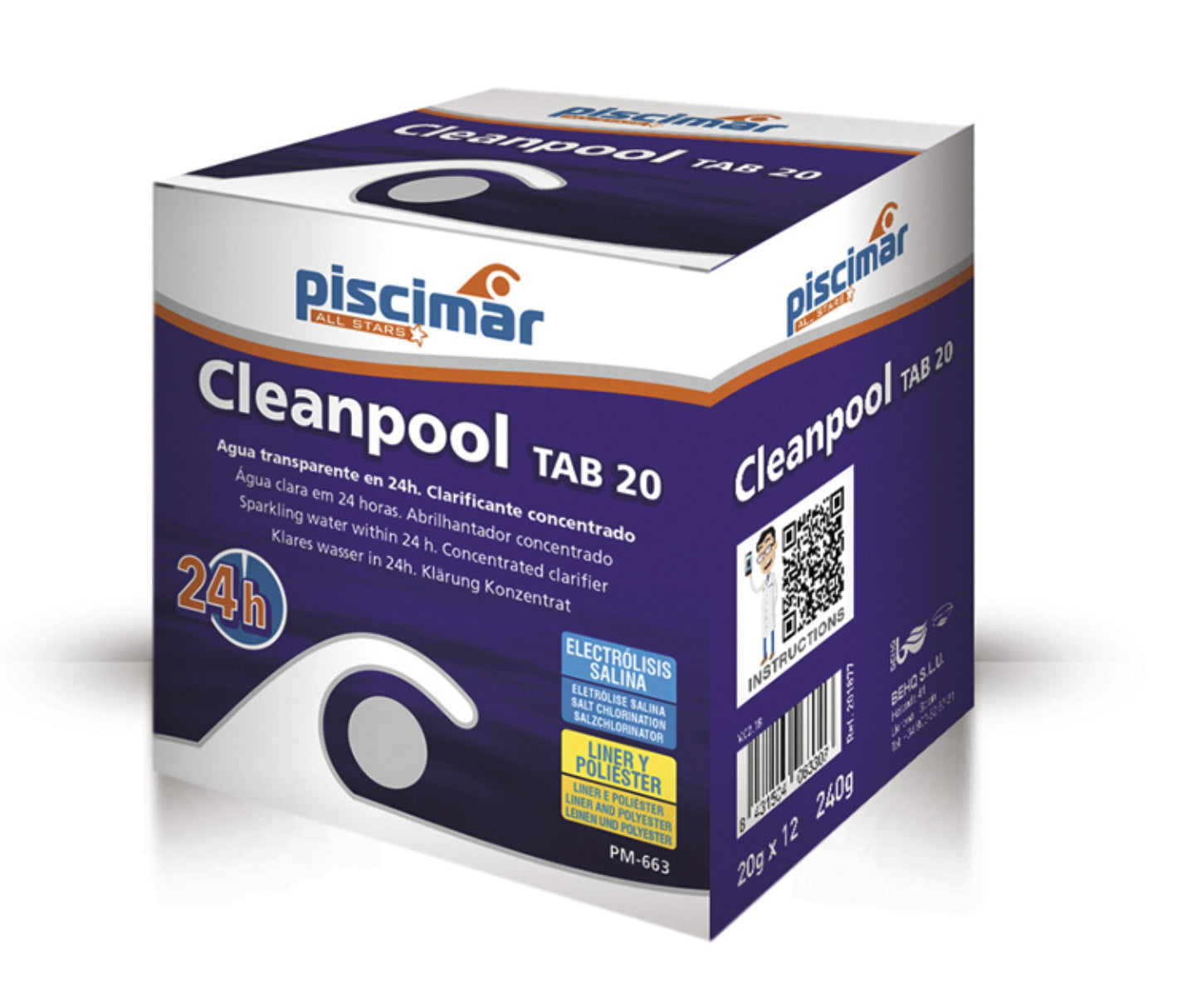 Piscimar - Cleanpool Tab 20 PM -663 5 Unid 10 Gr