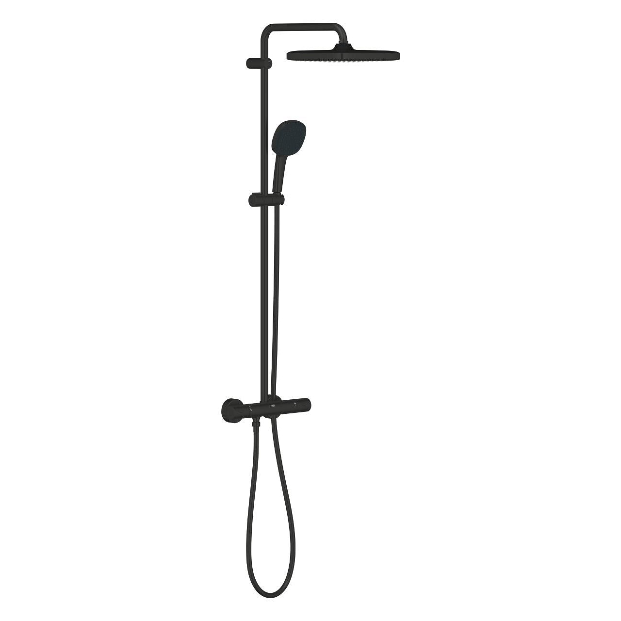 Grohe - Tempesta system 250 cube shower system with matte black built -in