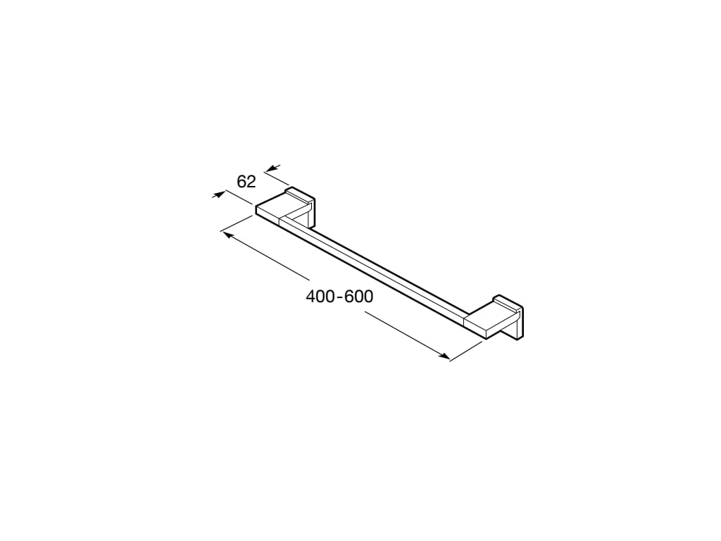 Roca - Toallero de lavabo Rubik 600 mm Brillo A816845001