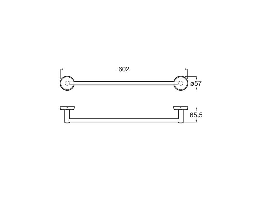 Roca - Toallero de lavabo Twin 600 mm Cromado A816710001