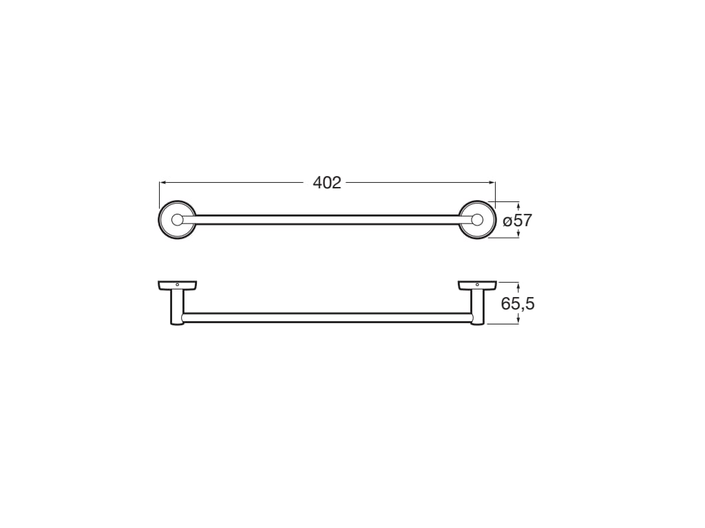 Roca - Toallero de lavabo Twin 400 mm Cromado AG33102