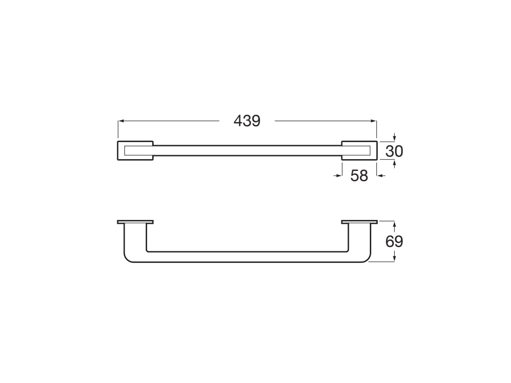 Roca - Toallero de lavabo Record 400 mm Cromado A817664001