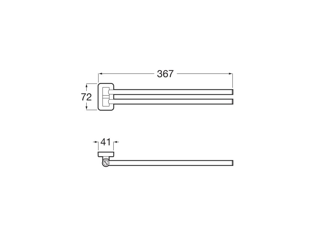 Roca - Toallero doble giratorio Sonata 350 mm Cromado A817727C00