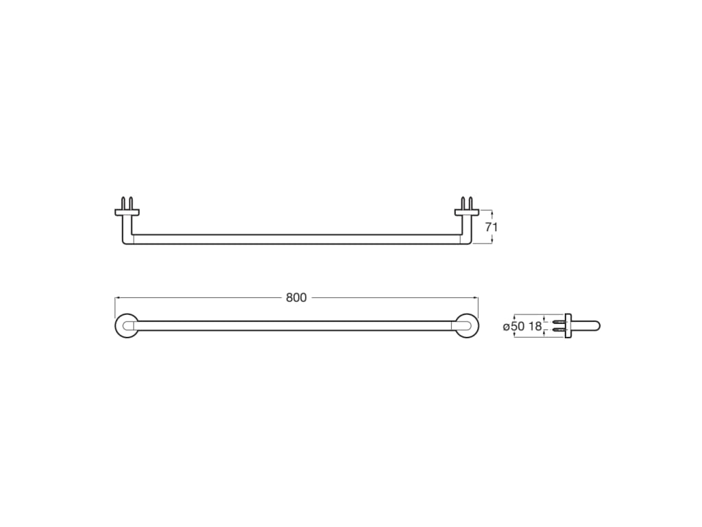 Roca - Toallero Compas 800 mm Cromado A817680C00