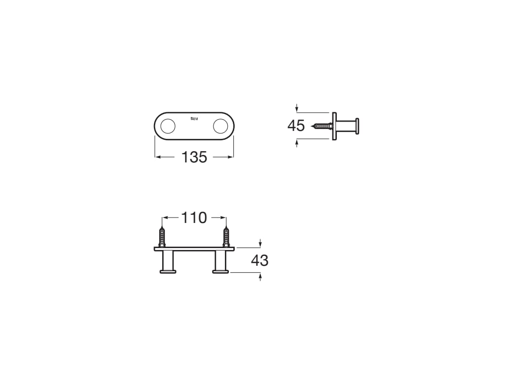 Roca - Percha doble Hotels Round Cromado A817571C00