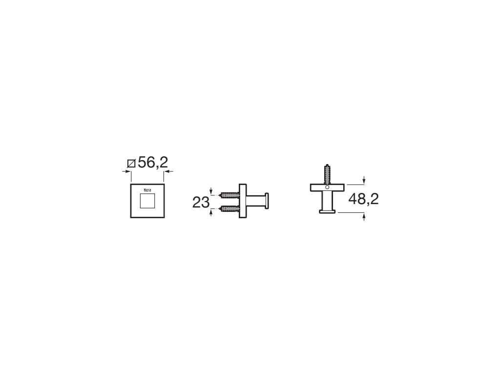 Roca - Percha Square Negro Mate A817601C40