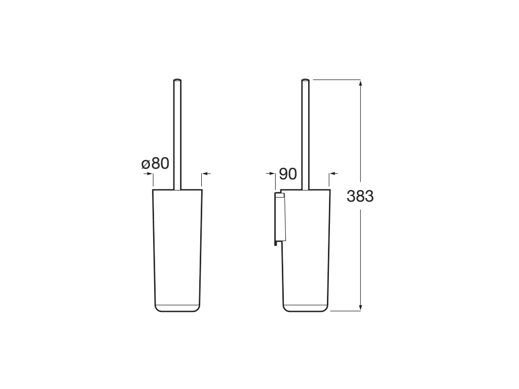 Roca - Escobillero de pared Sonata Negro Mate A817734NB0