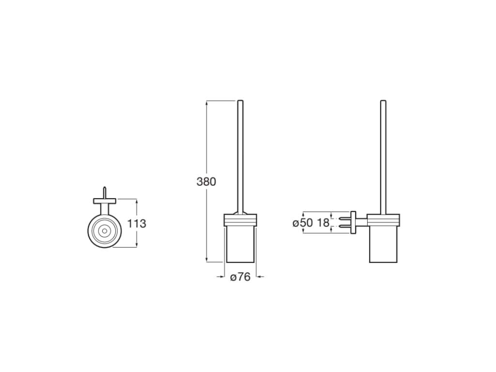 Roca - Escobillero de pared Compas Cromado A817690C00