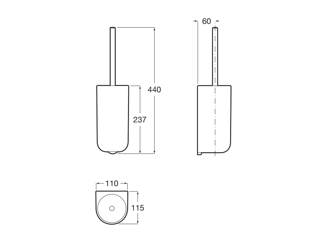 Roca - Escobillero de pared Carmen CromadoA3870ZE000