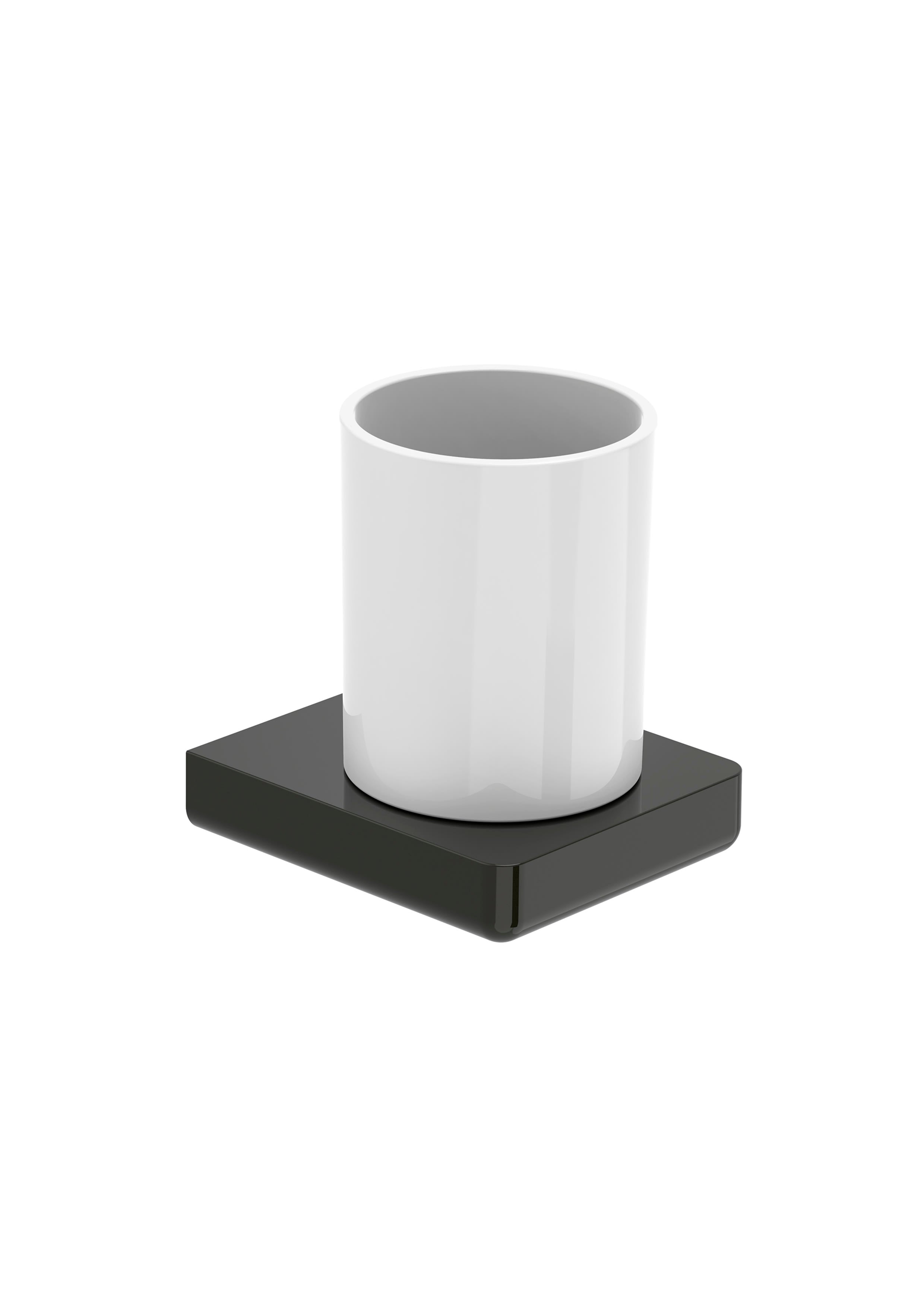 Roca - Portavaso y vaso de pared  Tempo Negro Titanio A817021CN0