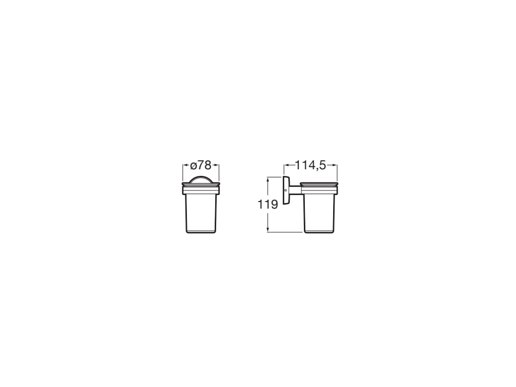 Roca - Portavaso y vaso de encimera Twin A816844001