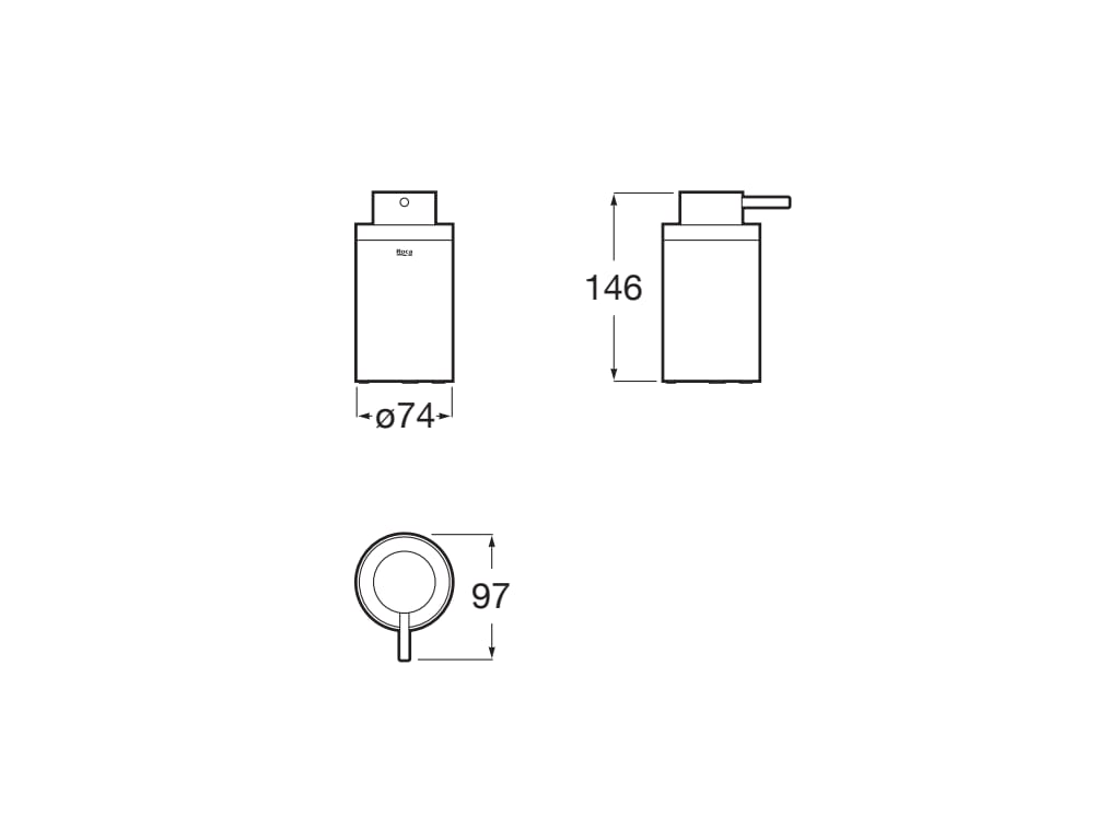 Roca - Dosificador de encimera Hotels Round Negro Mate A817589C40