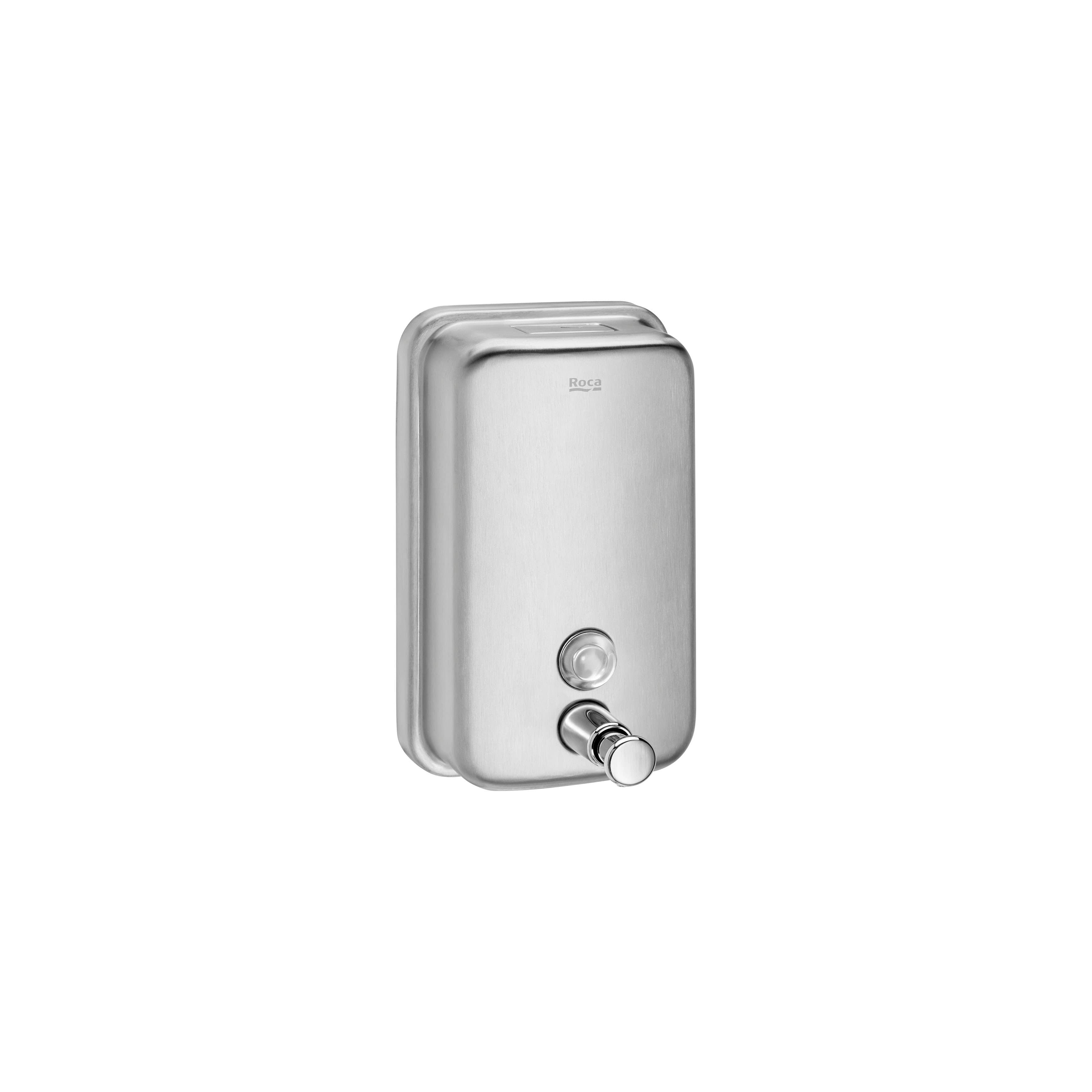 Roca - Liquid soap dispenser with a push button (800 ml) Satin Public A817404002