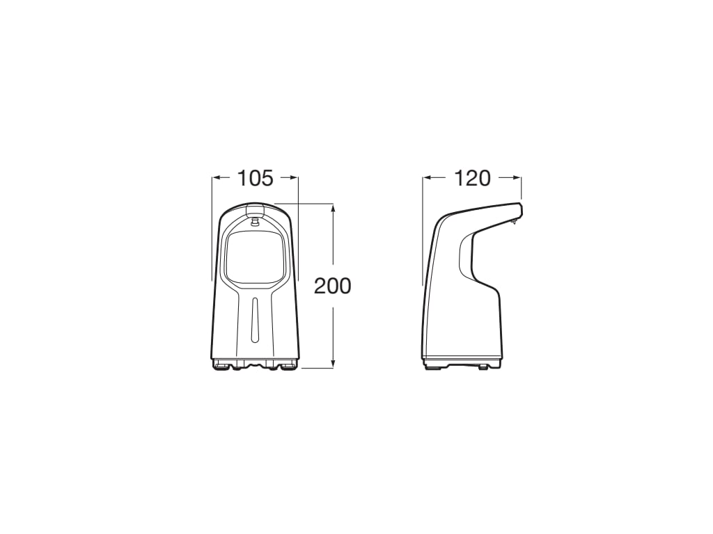 Roca - Dispensador de jabón o gel hidroalcohólico con sensor (450 ml) de encimera Public A818019009