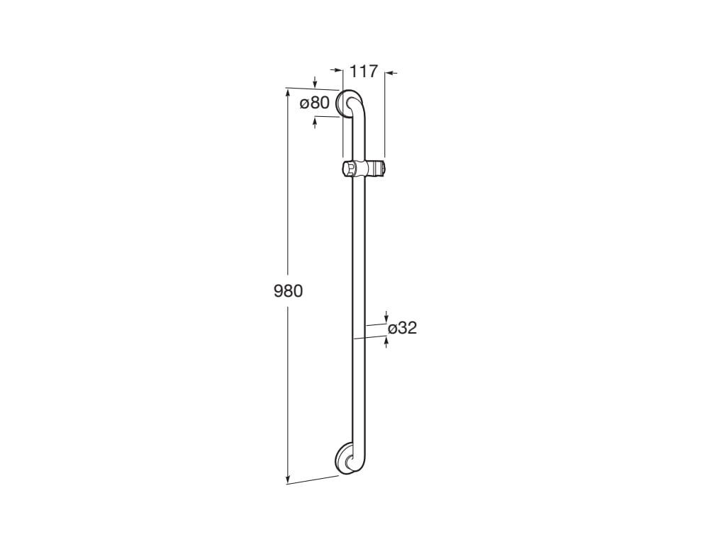 Roca - Asa de baño vertical con soporte para ducha Pro A816956009