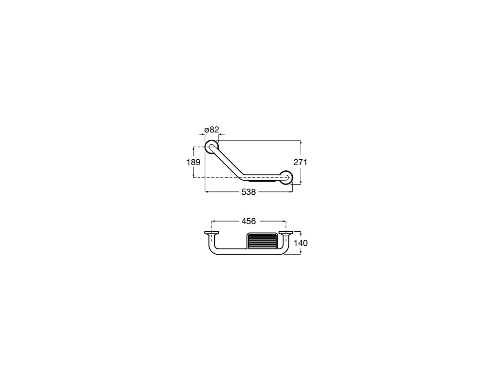 Roca - Asa de baño angular 135º con jabonera acabado Cromado Comfort A816936001