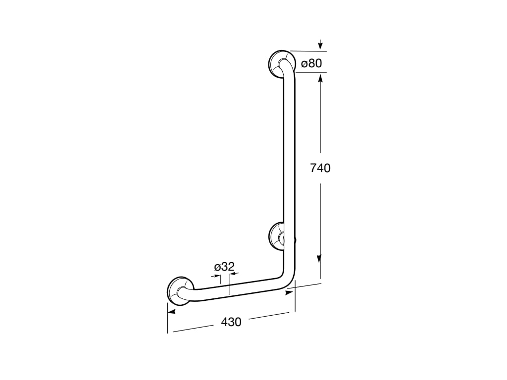 Roca - Asa de baño angular 90º Access Comfort Blanco der A816907009