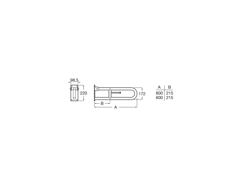 Roca - Asa de baño abatible con portarrolloAccess Comfort Blanco A816916009