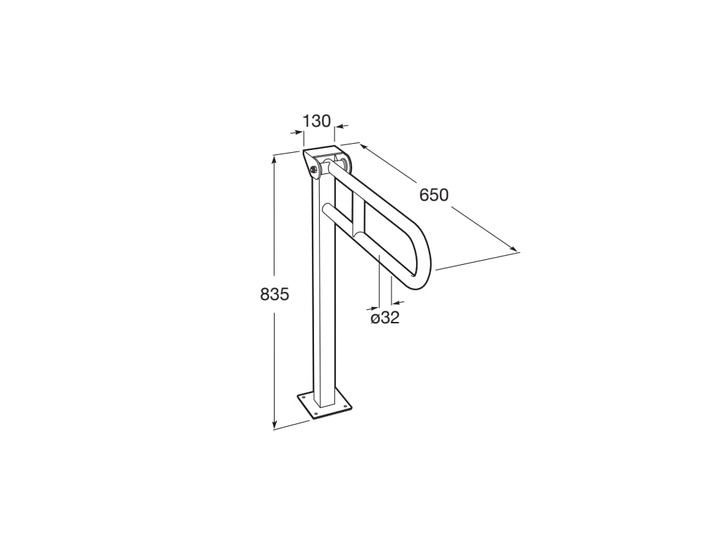 Roca - Asa de baño abatible con pie a suelo Access Comfort Blanco A816910009