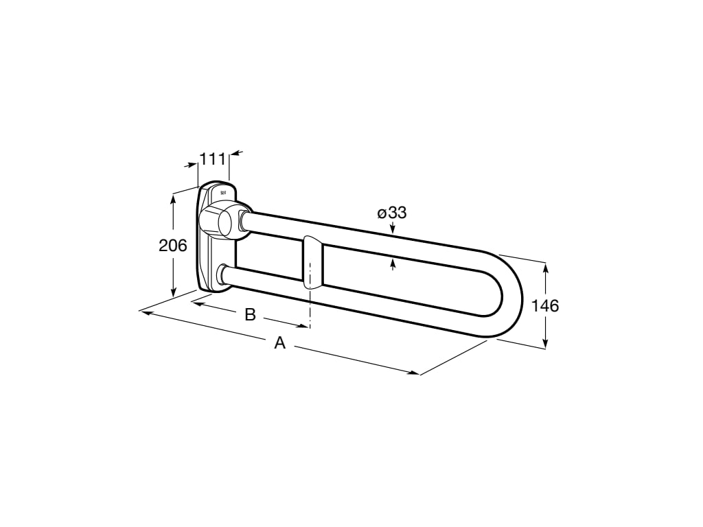 Roca - Asa de baño abatible Access Comfort 600 mm acabado blanco A816908009