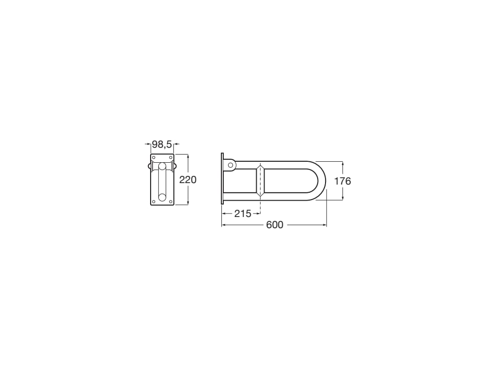 Roca - Asa de baño abatible Access Comfort 600 mm Mate A816932002