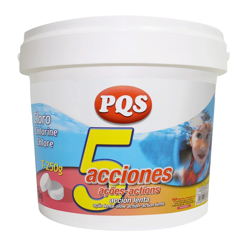 PQS - Cloro 5 ACTIONS T-250 pastilhas 5kg