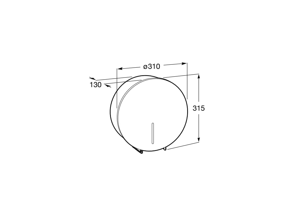 Roca - Dispensador de papel higiénico Ø 310 mm Public Cromado A817407001