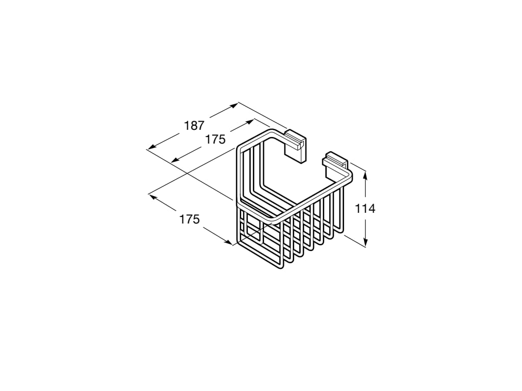 Roca -Contenedor rinconera de rejillas Rubik 175 mm Negro Mate A816854024