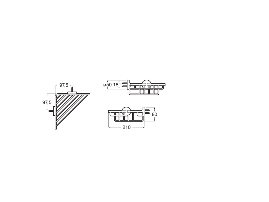 Roca -Contenedorrinconera de rejilla Compas 210 mm A817695C00