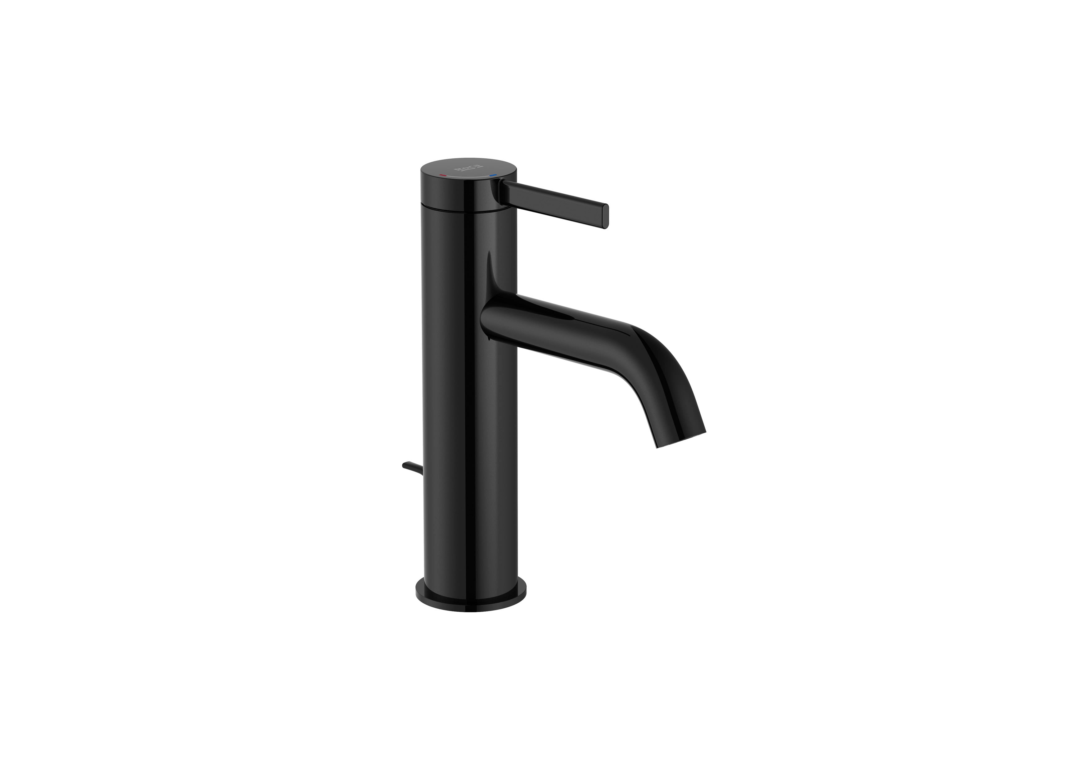 Roca - Mezclador monomando para lavabo con desagüe click-clack y cuerpo liso Ona, Negro Titanio A5A3A9ECN0