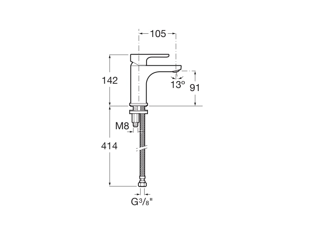 Roca - Grifo para lavabo para lavabo con cuerpo liso L20 Negro Mate A5A3K09NB0 