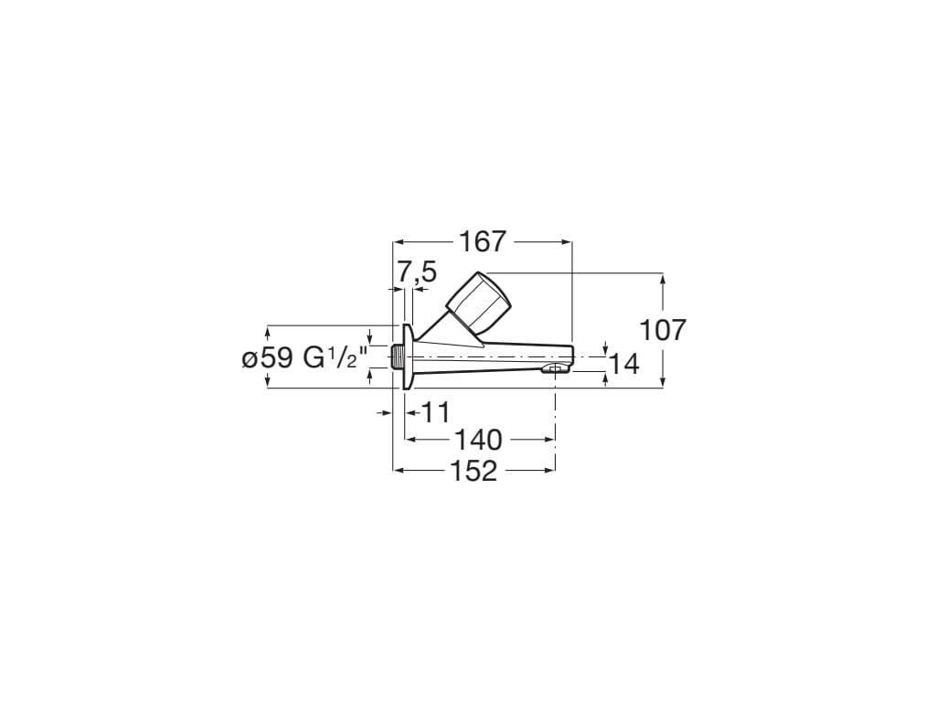 Roca- Grifo de pared para lavabo de agua fría (índice azul) Brava A5A788EC00