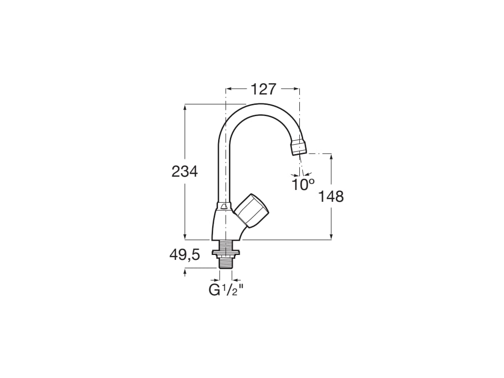 Roca - Grifo de repisa para lavabo con caño alto giratorio Brava A5A518EC00