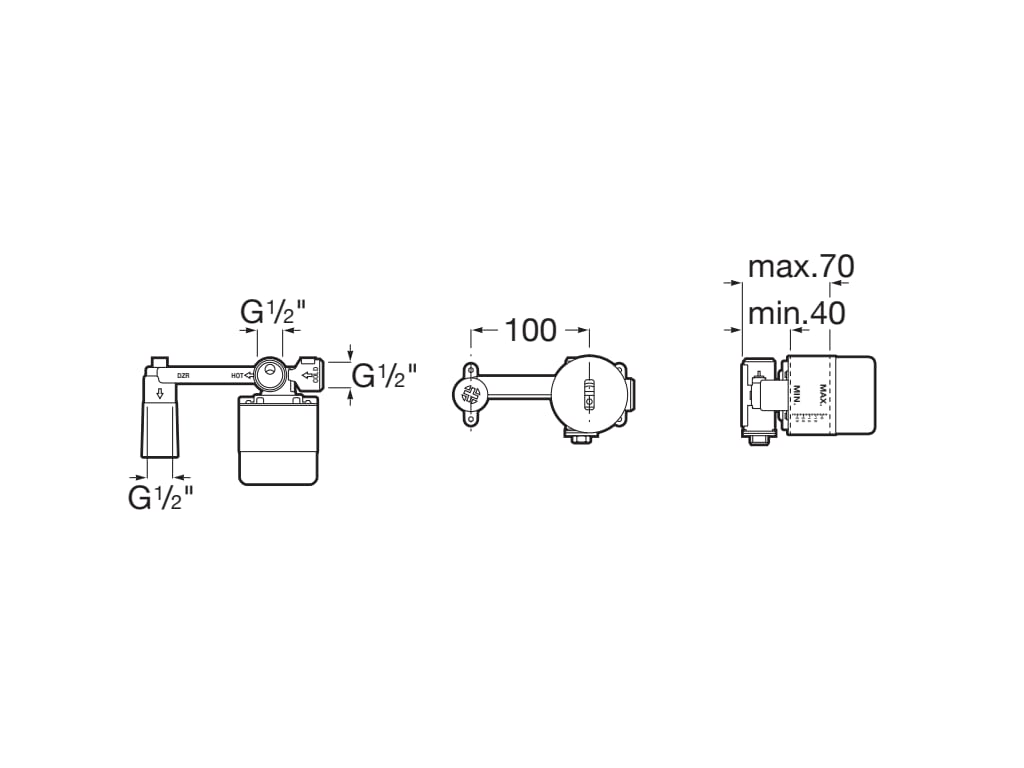 Roca - Cuerpo empotrable universal Oro Rosado A5252206RG