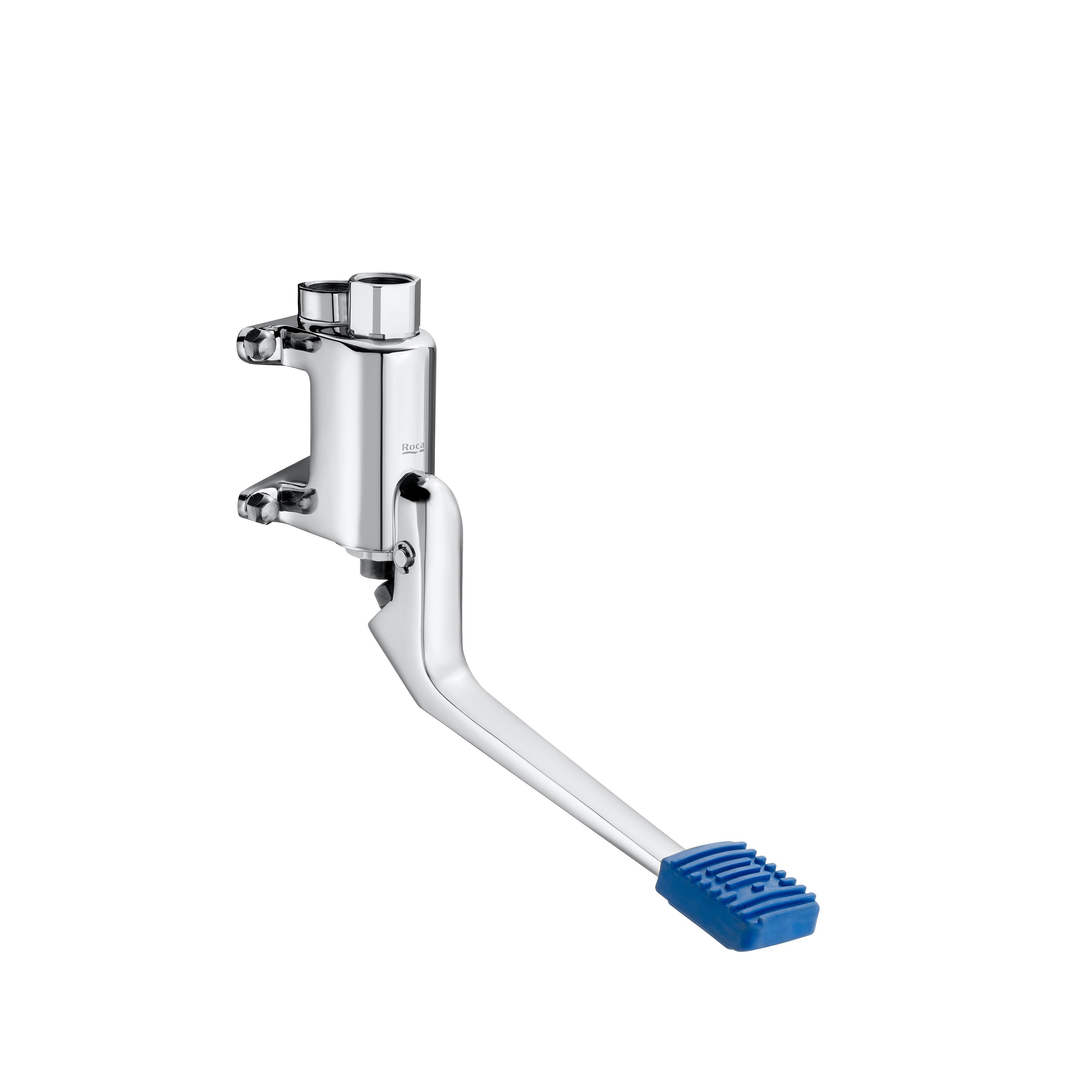 Roca - zeitgesteuerter Pedalhahn des Wassers. Instantwandinstallation. Wirkung mit dem Fuß A505127900