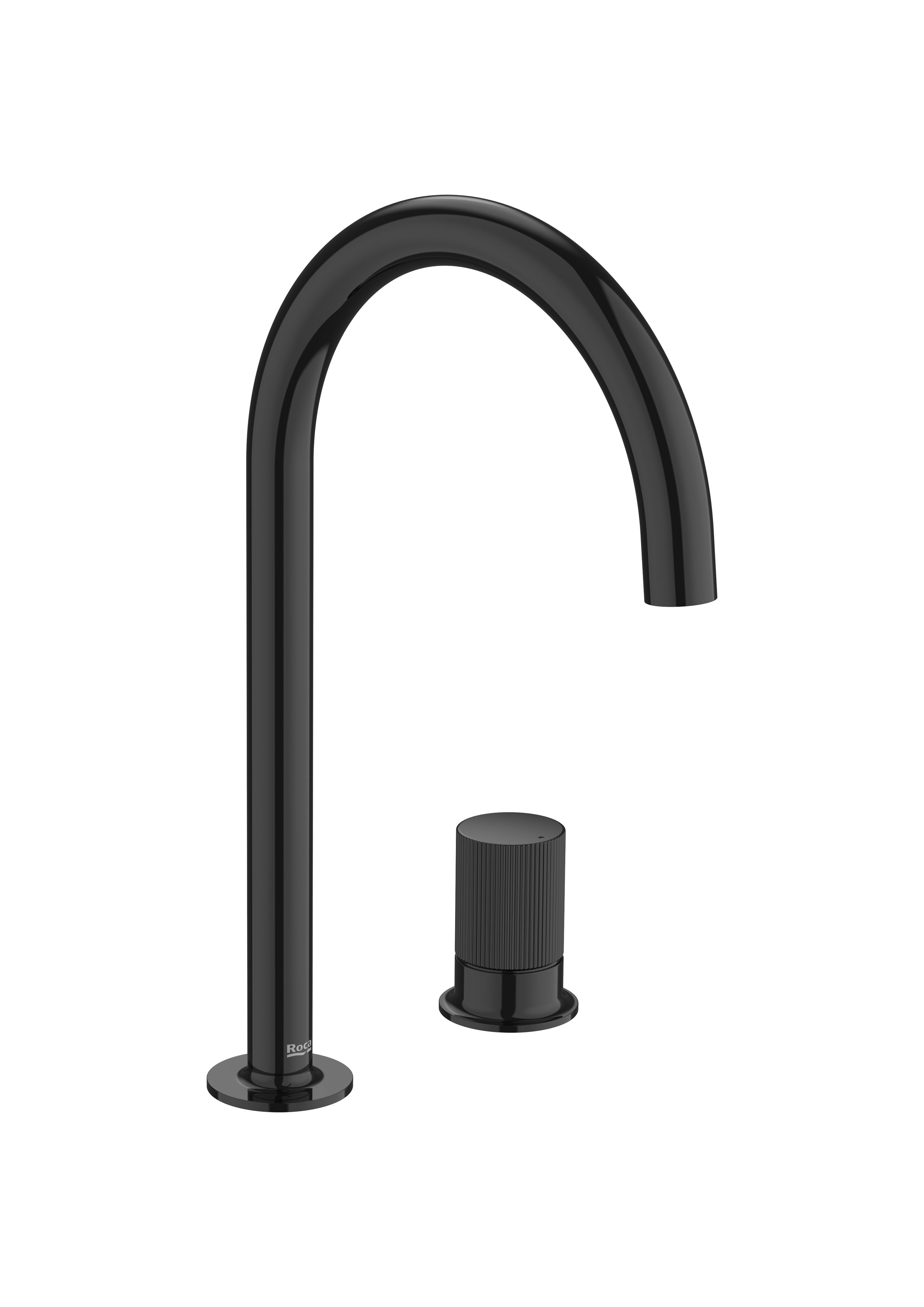 Roca - Mezclador monomando para lavabo con maneta de repisa Stripes Negro Titanio, Nu.