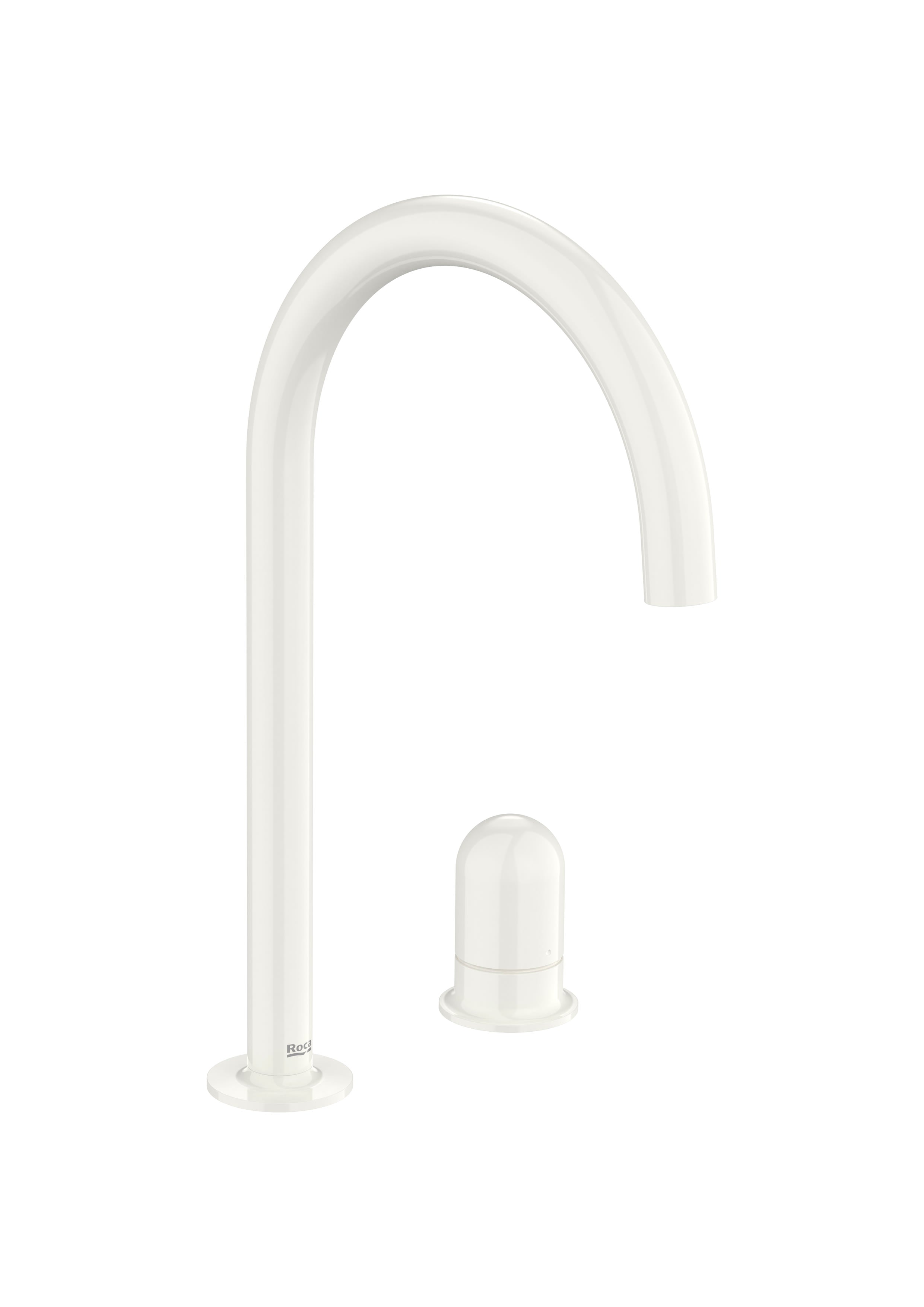 Roca - Mezclador monomando para lavabo con maneta de repisa  Dome Blanco , Nu A5A3W3FP30