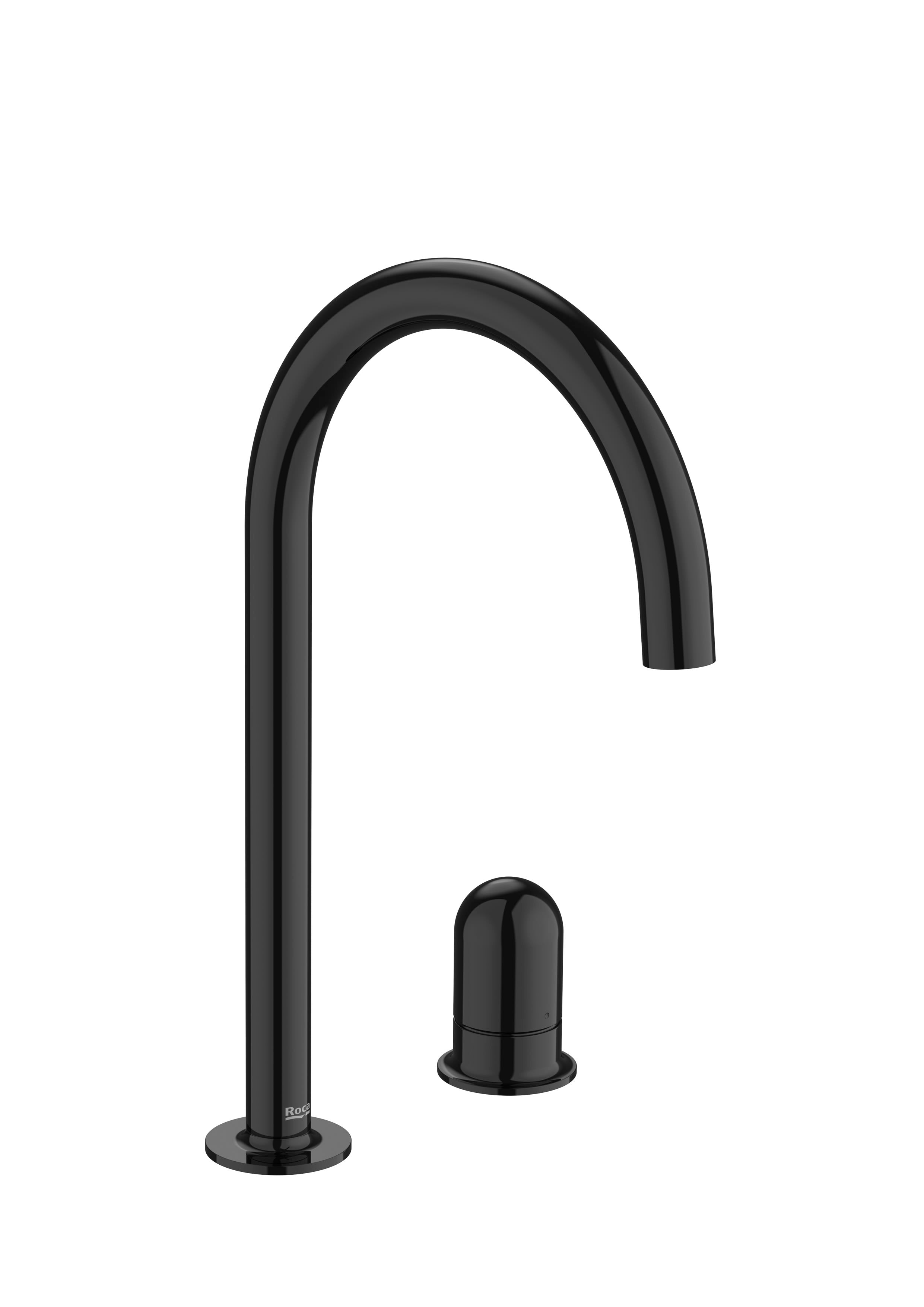 Roca - Mezclador monomando para lavabo con maneta de repisa  Dome Negro Titanio, Nu A5A3W3FP30