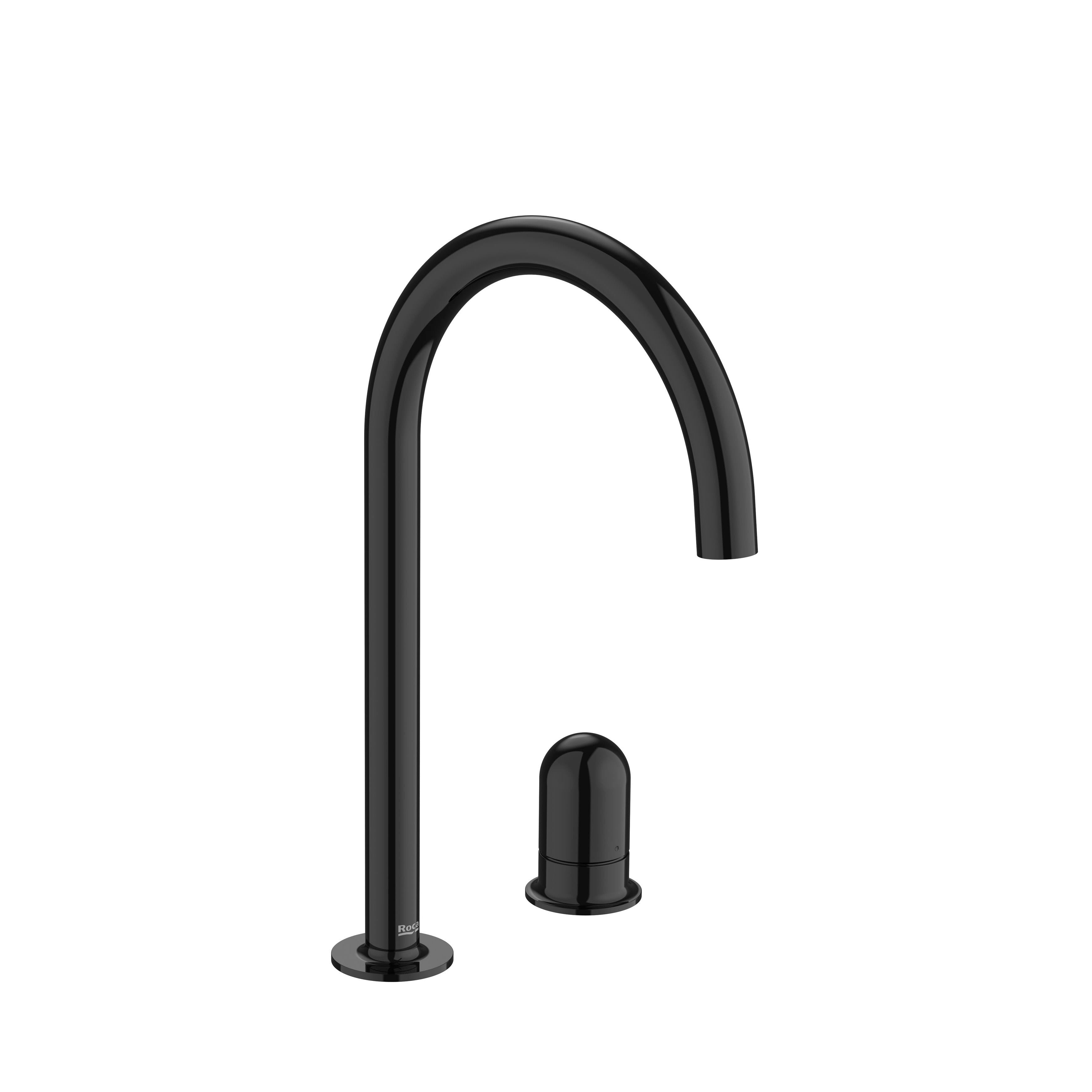 Roca - Mezclador monomando para lavabo con maneta de repisa  Dome Negro Titanio, Nu A5A3W3FCN0