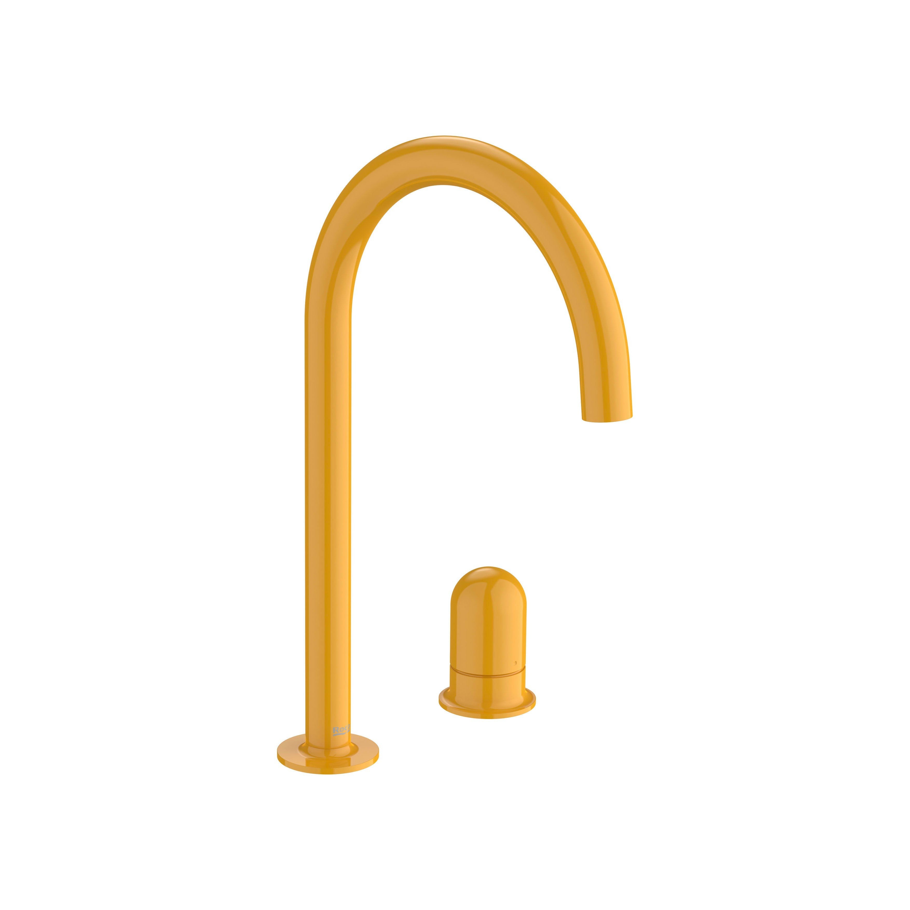 Roca - Mixer monomando for sink with shelf handle dome yellow honey, Nu A5A3W3FP10