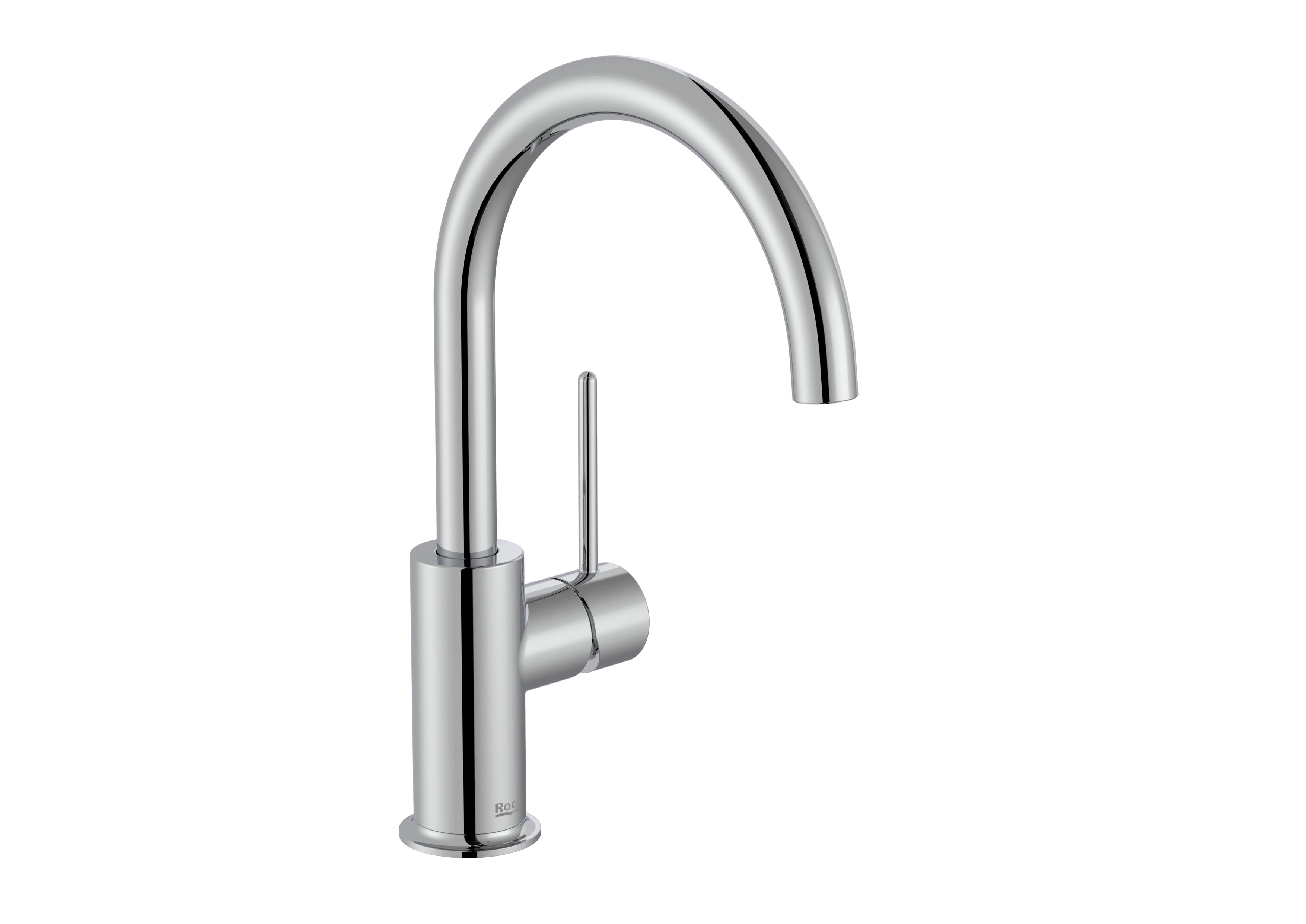 Roca - Mezclador monomando de cuerpo liso para lavabo con maneta latera Pin Cromado, Nu A5A4A3FC00