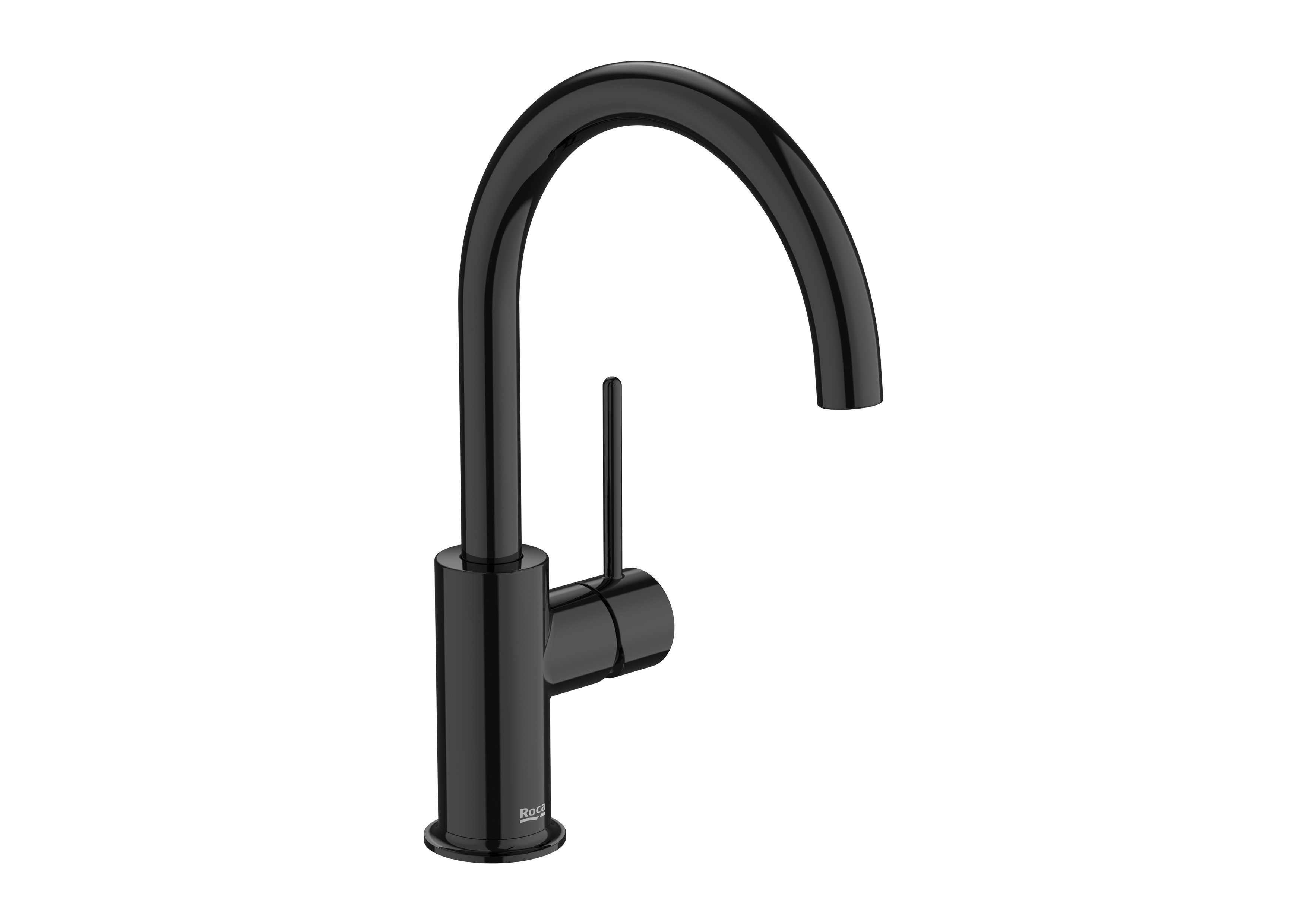 Roca - Mezclador monomando de cuerpo liso para lavabo con maneta latera Pin Negro Titanio, Nu A5A4A3FCN0