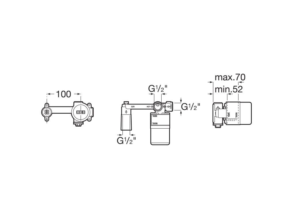 Roca - Cuerpo empotrable Cromado, Nu A5E3502C00