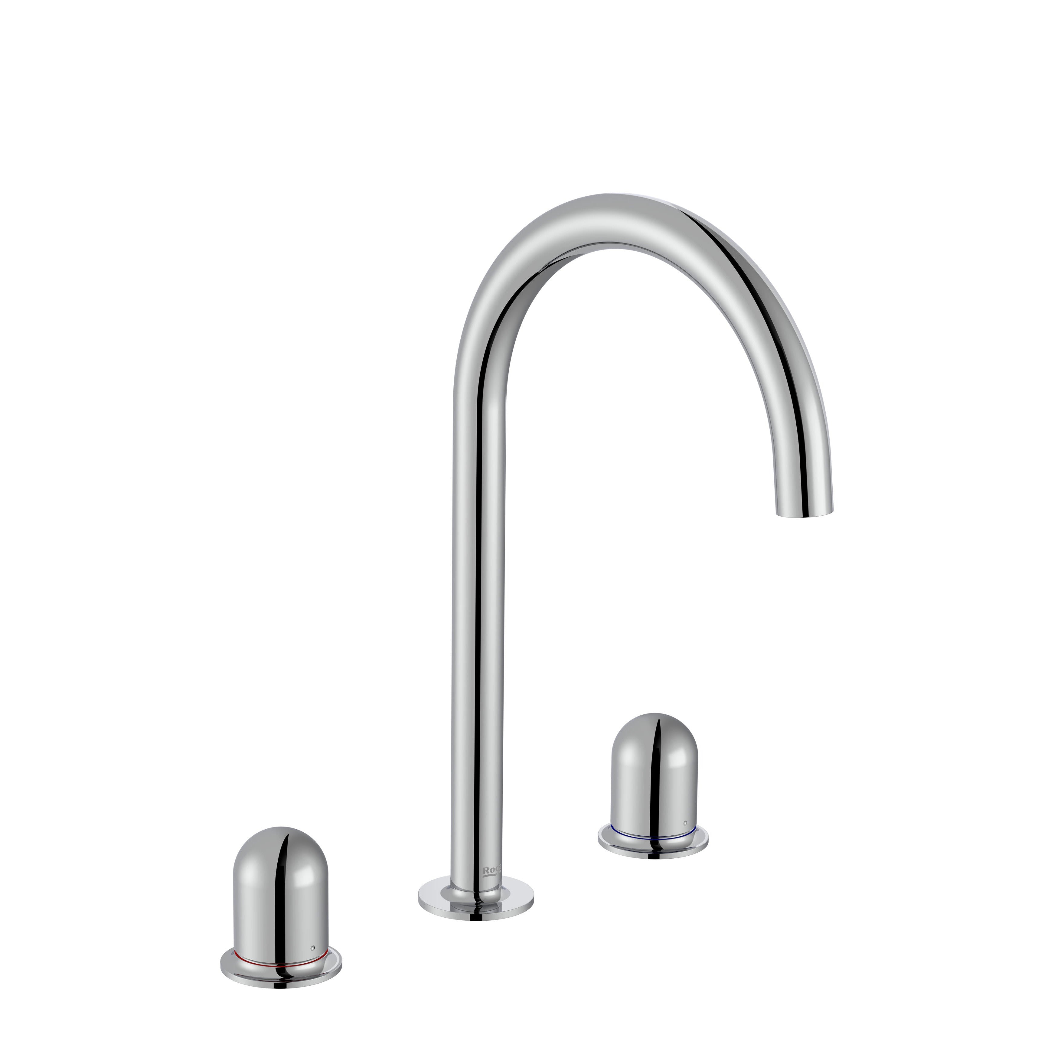 Roca - Mixer bimando for sink with chromed dome shelf handles, NU A5A3V3FC00