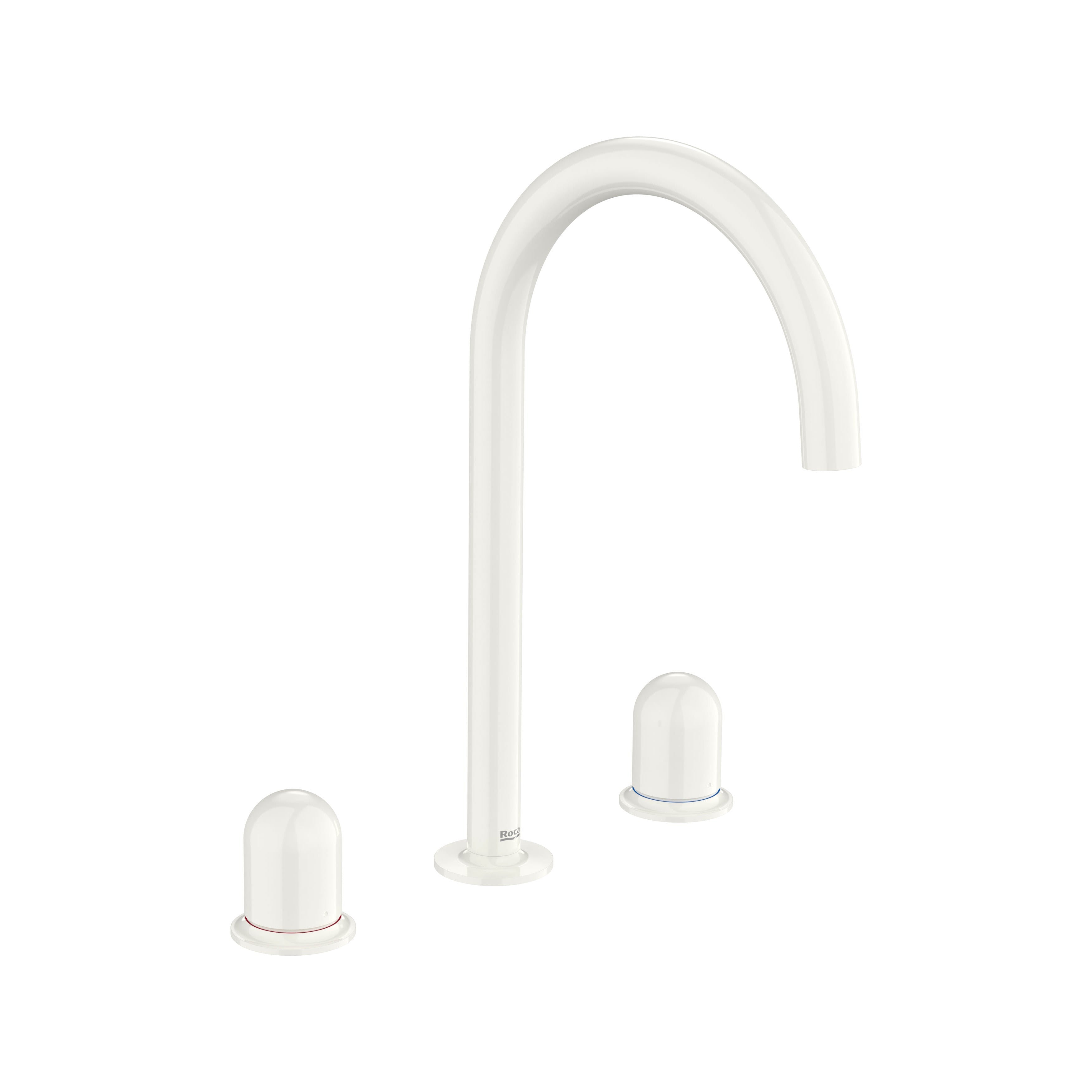 Roca - Mixer Bimando pour lavabo avec manetas de con Repisa Dome Blanco, NU A5A3V3FP30