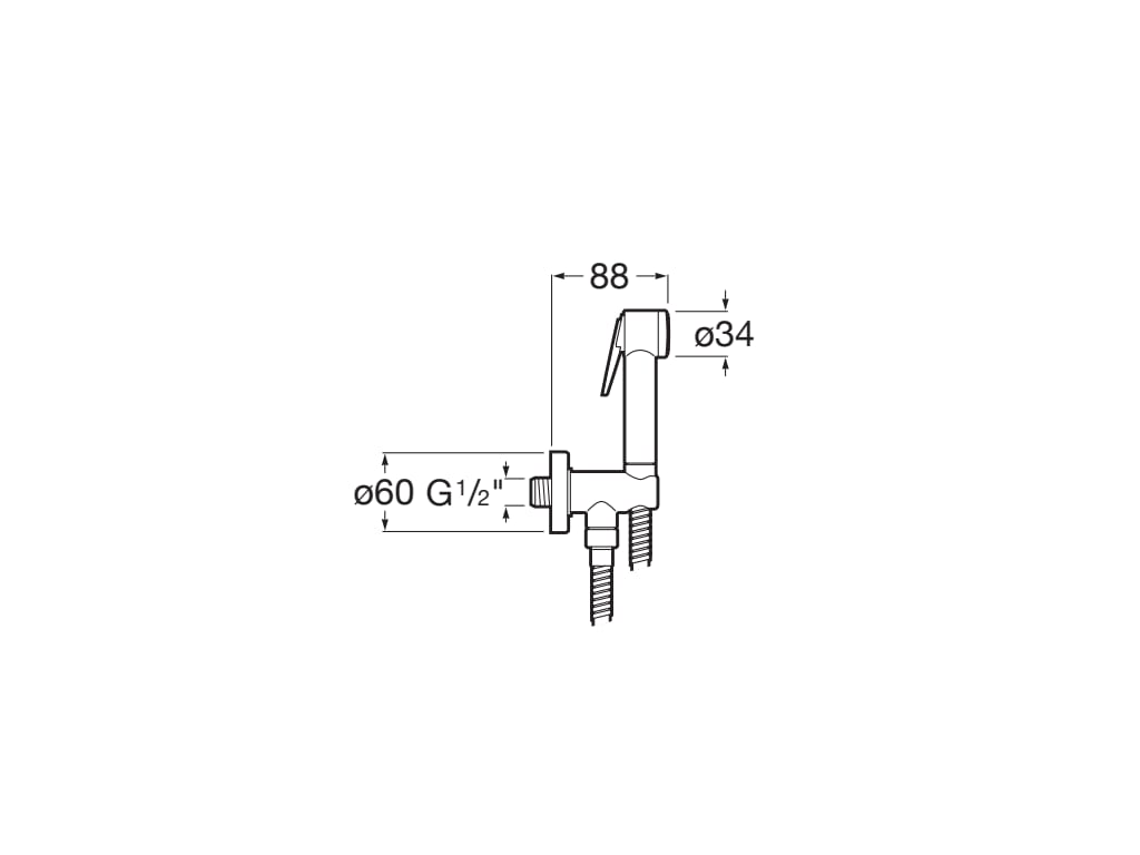  Roca - Kit de ducha bidé (1 salida) Be Fresh con auto-stop , Cromado A5B9161C00