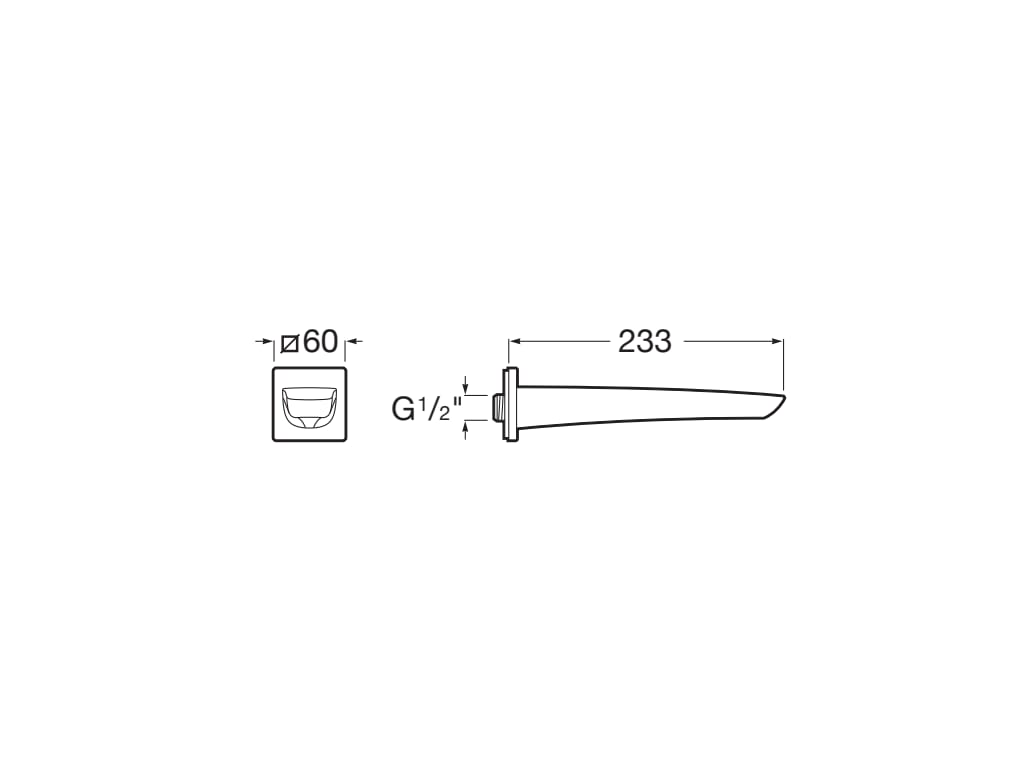 Roca - Caño de pared para bañera Insignia Cromado A5A0703C00