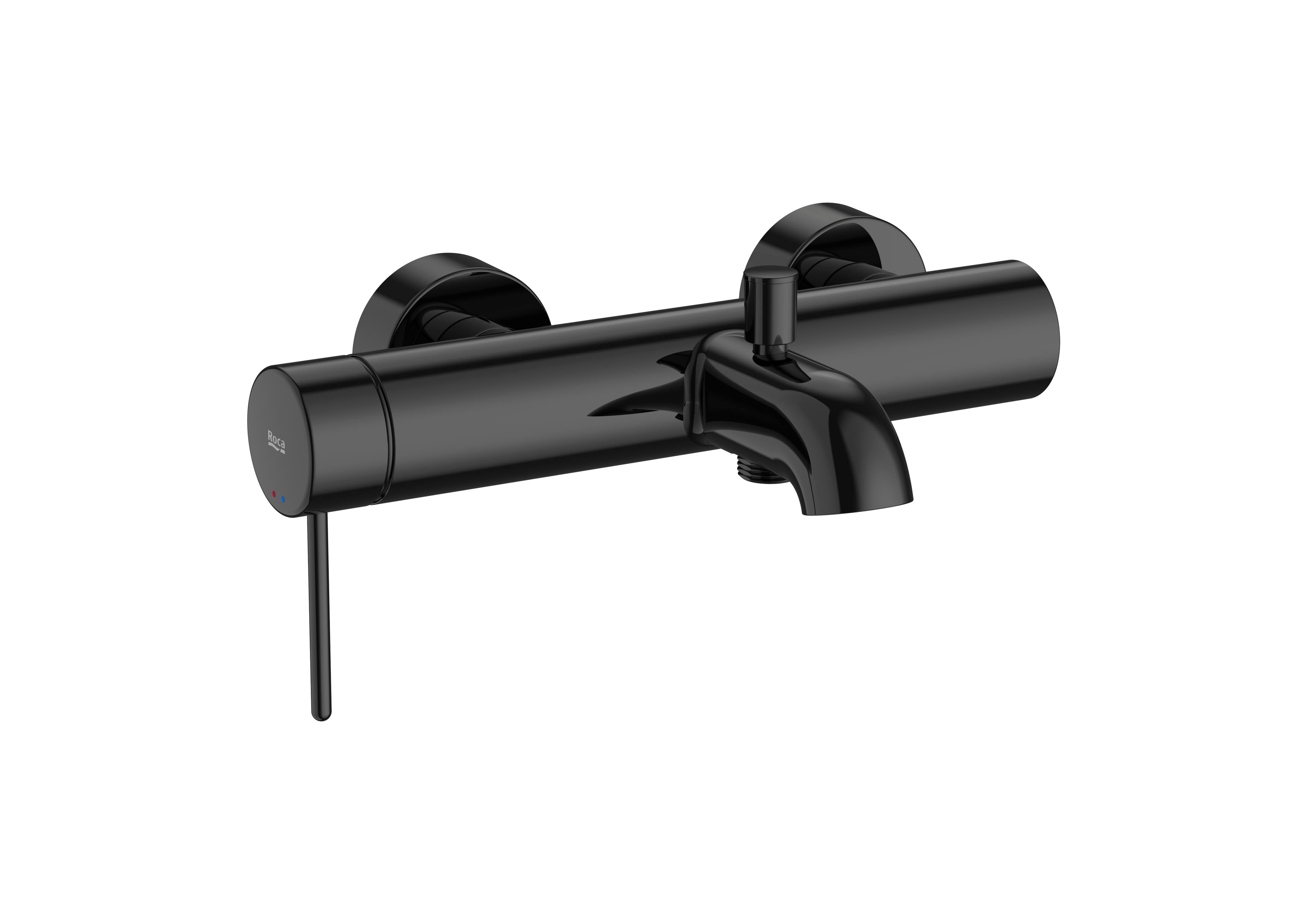 Roca - Griferia exterior para baño-ducha con inversor automático con maneta Pin Negro Titanio, Nu A5A023FCN0